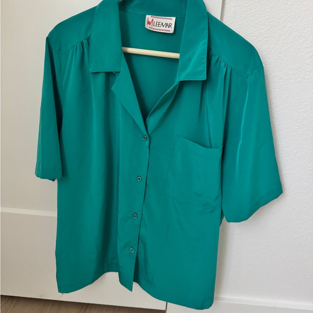 Teal Button Down Shirt for Women